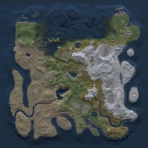 Thumbnail Rust Map: Procedural Map, Size: 4000, Seed: 1993743915, 16 Monuments
