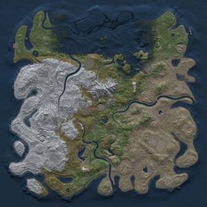 Thumbnail Rust Map: Procedural Map, Size: 5000, Seed: 747958054, 17 Monuments