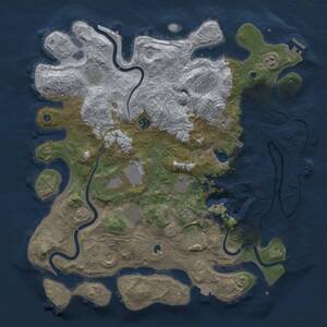 Thumbnail Rust Map: Procedural Map, Size: 4300, Seed: 12041996, 16 Monuments