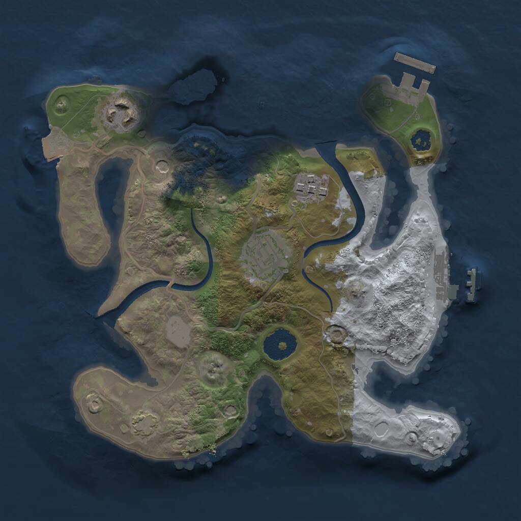 Rust Map: Procedural Map, Size: 2500, Seed: 904062068, 8 Monuments
