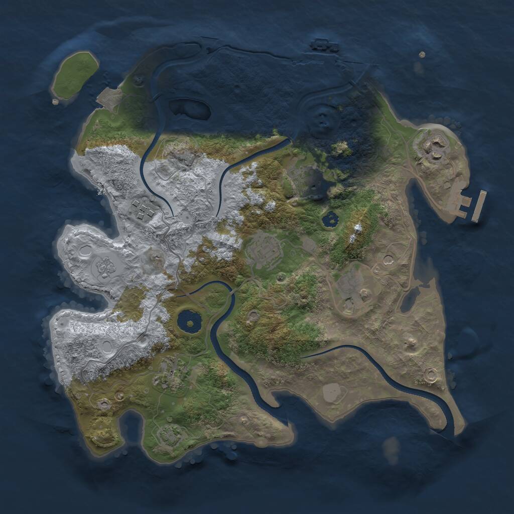 Rust Map: Procedural Map, Size: 3200, Seed: 1819330028, 12 Monuments