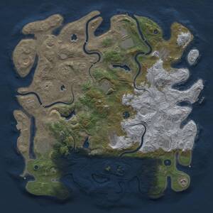 Thumbnail Rust Map: Procedural Map, Size: 4500, Seed: 395354414, 17 Monuments