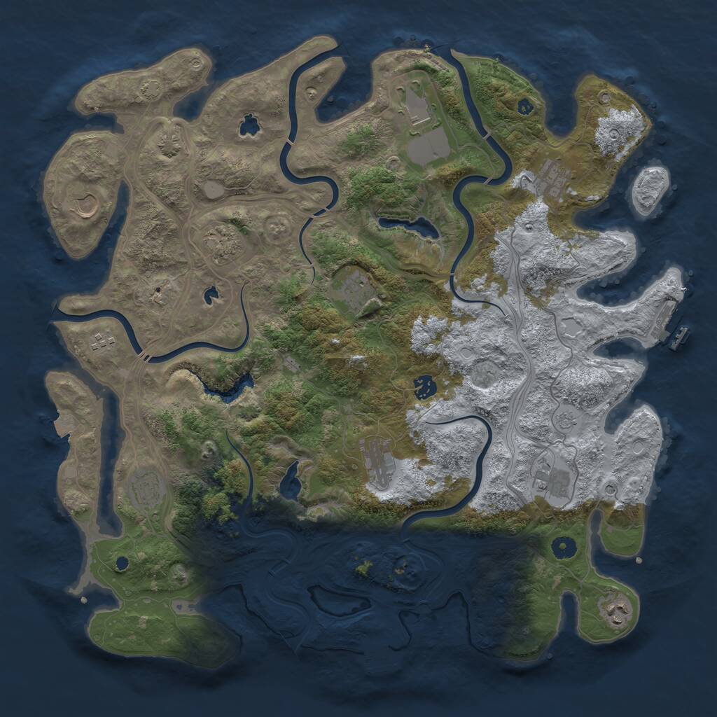 Rust Map: Procedural Map, Size: 4500, Seed: 395354414, 17 Monuments