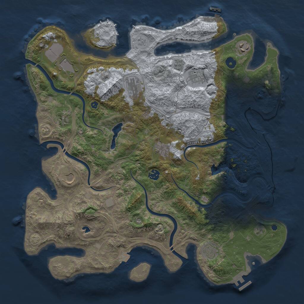 Rust Map: Procedural Map, Size: 4250, Seed: 1025329933, 16 Monuments