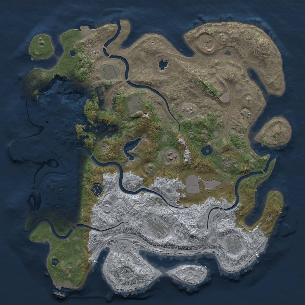 Rust Map: Procedural Map, Size: 4250, Seed: 87908344, 16 Monuments