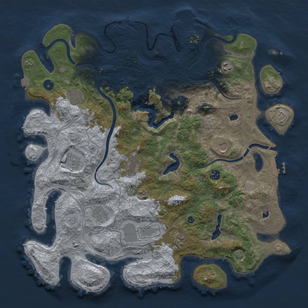 Rust Map: Procedural Map, Size: 4500, Seed: 2511064, 16 Monuments