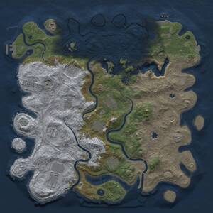 Thumbnail Rust Map: Procedural Map, Size: 4500, Seed: 455953702, 17 Monuments