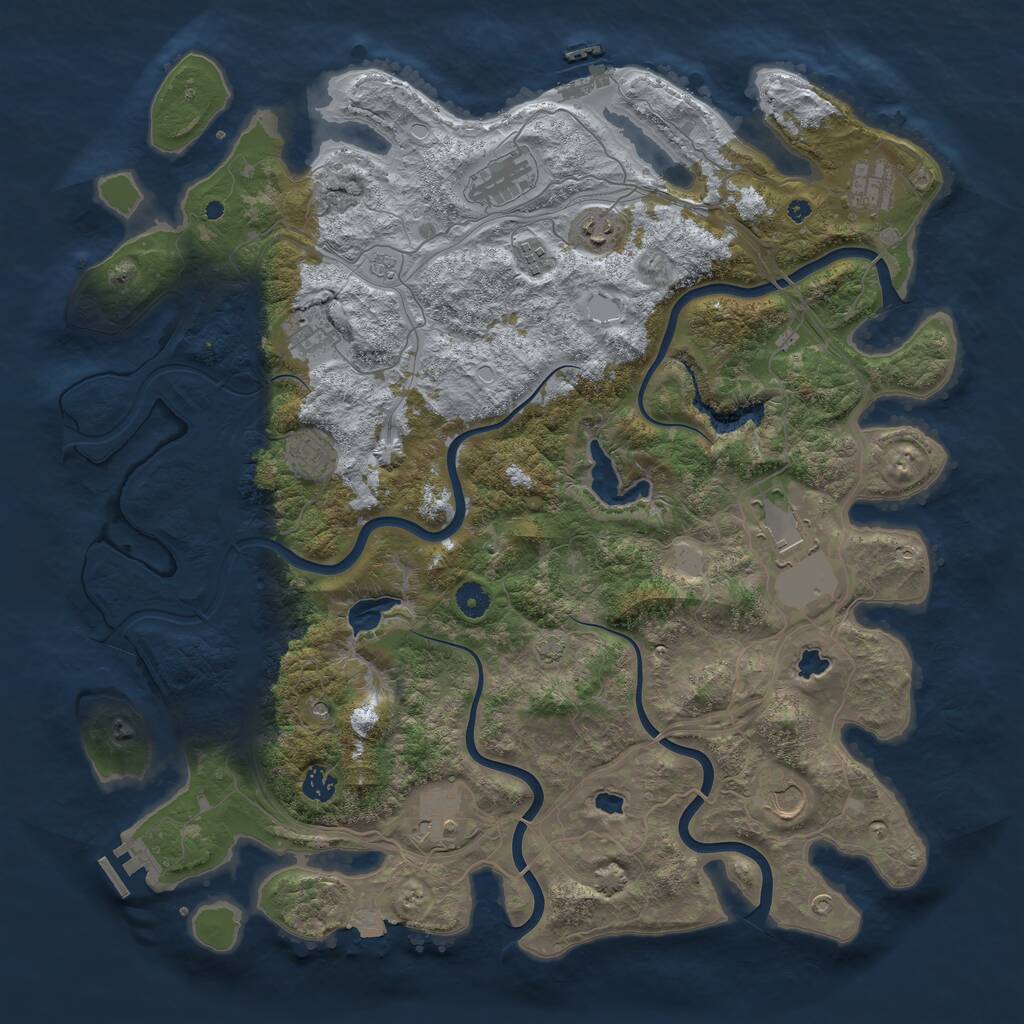 Rust Map: Procedural Map, Size: 4500, Seed: 566705674, 16 Monuments
