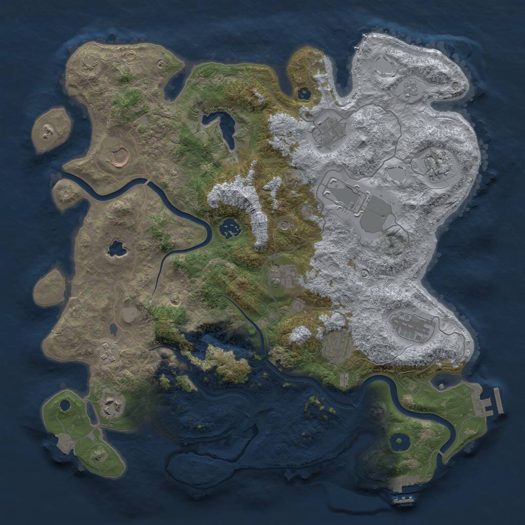 Rust Map: Procedural Map, Size: 4000, Seed: 1916464901, 16 Monuments