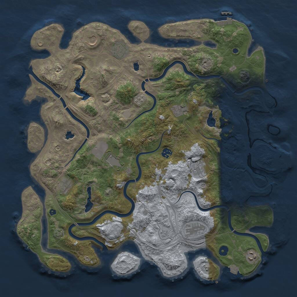 Rust Map: Procedural Map, Size: 4500, Seed: 654033341, 16 Monuments