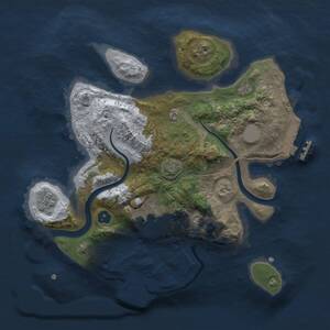 Thumbnail Rust Map: Procedural Map, Size: 2500, Seed: 1036473370, 7 Monuments