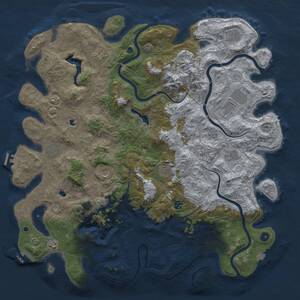 Thumbnail Rust Map: Procedural Map, Size: 5000, Seed: 965705716, 16 Monuments