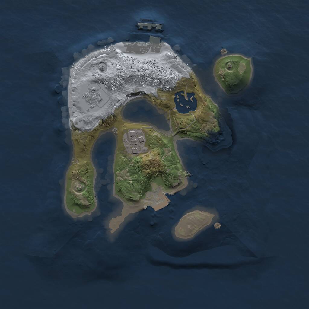 Rust Map: Procedural Map, Size: 2000, Seed: 1130766600, 5 Monuments