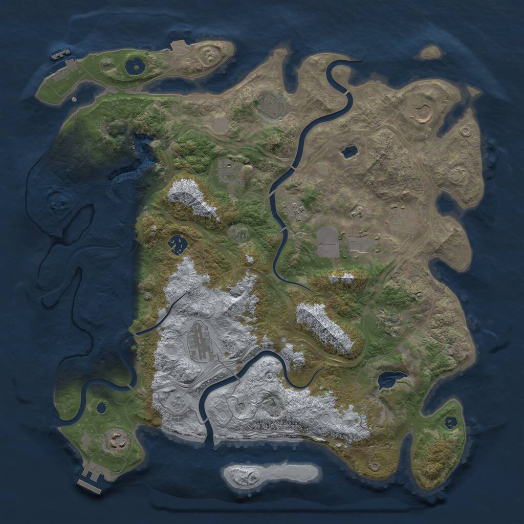 Rust Map: Procedural Map, Size: 4250, Seed: 537046015, 16 Monuments