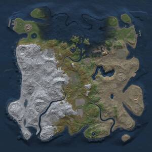Thumbnail Rust Map: Procedural Map, Size: 4000, Seed: 696197355, 16 Monuments