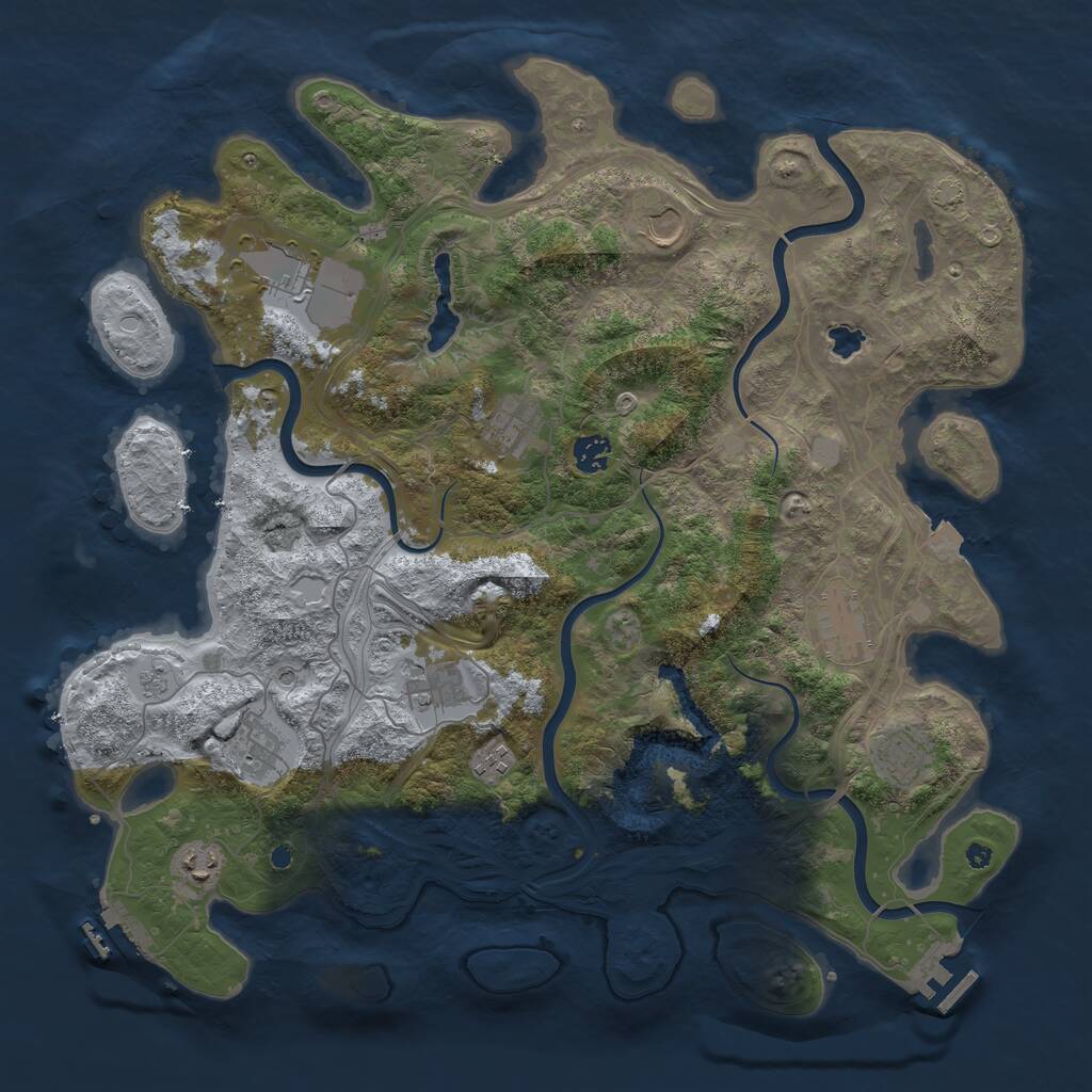 Rust Map: Procedural Map, Size: 4250, Seed: 1620330387, 16 Monuments