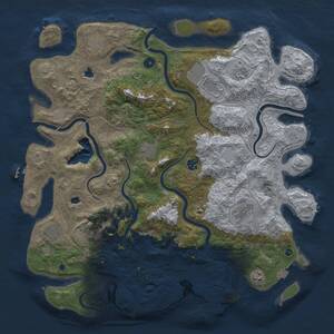 Thumbnail Rust Map: Procedural Map, Size: 4500, Seed: 251205, 16 Monuments