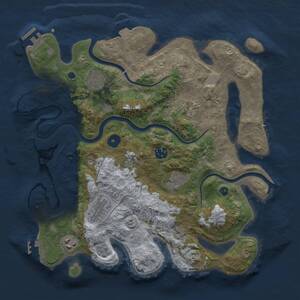 Thumbnail Rust Map: Procedural Map, Size: 3500, Seed: 339684302, 13 Monuments
