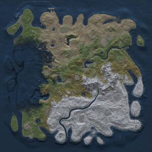 Thumbnail Rust Map: Procedural Map, Size: 5000, Seed: 412254212, 17 Monuments