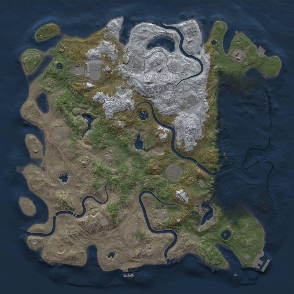 Rust Map: Procedural Map, Size: 4500, Seed: 560020393, 17 Monuments