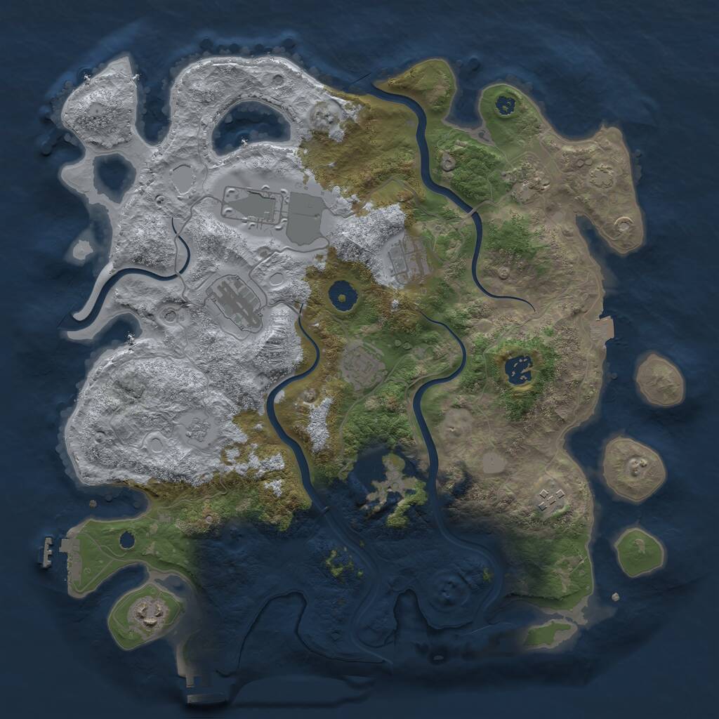 Rust Map: Procedural Map, Size: 3750, Seed: 1947205214, 15 Monuments