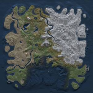 Thumbnail Rust Map: Procedural Map, Size: 5000, Seed: 100824656, 16 Monuments