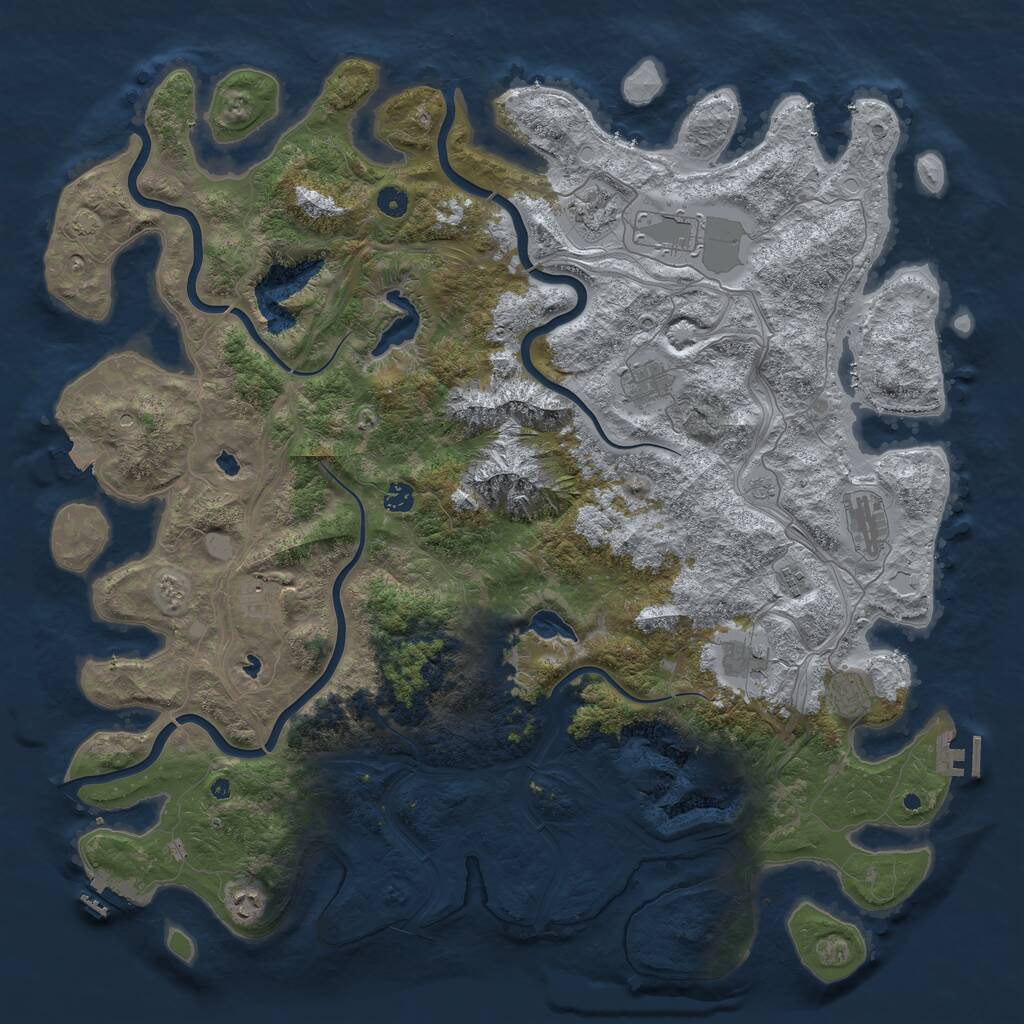 Rust Map: Procedural Map, Size: 5000, Seed: 100824656, 16 Monuments