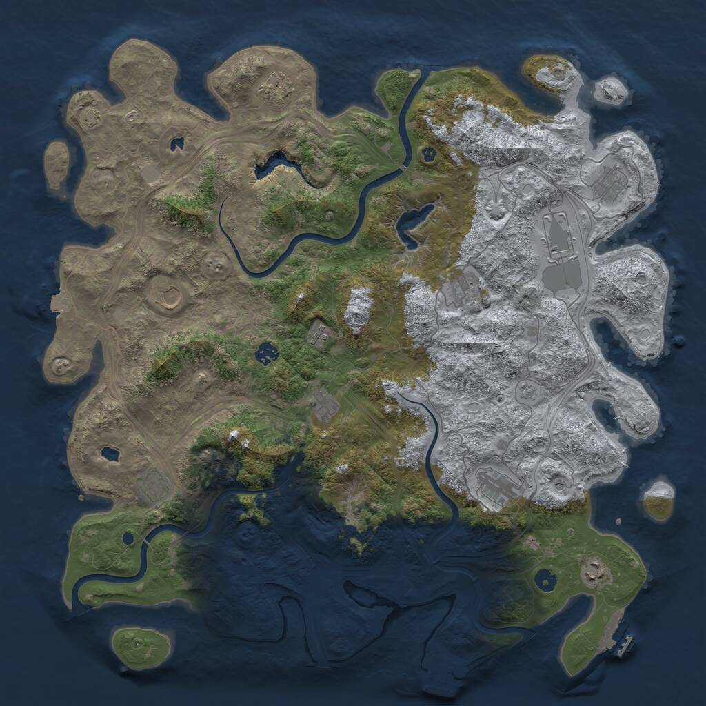 Rust Map: Procedural Map, Size: 4800, Seed: 667876491, 17 Monuments