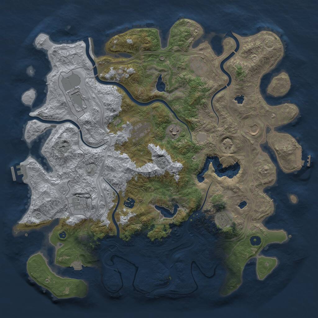 Rust Map: Procedural Map, Size: 4500, Seed: 764087666, 15 Monuments