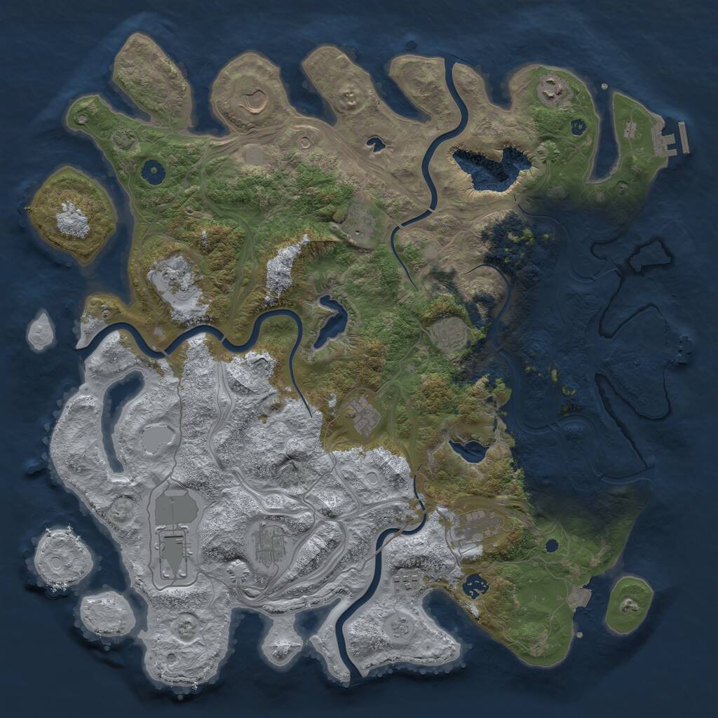 Rust Map: Procedural Map, Size: 4500, Seed: 133166203, 17 Monuments