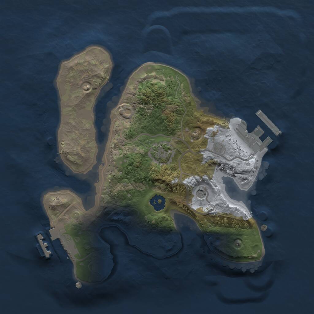 Rust Map: Procedural Map, Size: 2000, Seed: 415226288, 5 Monuments
