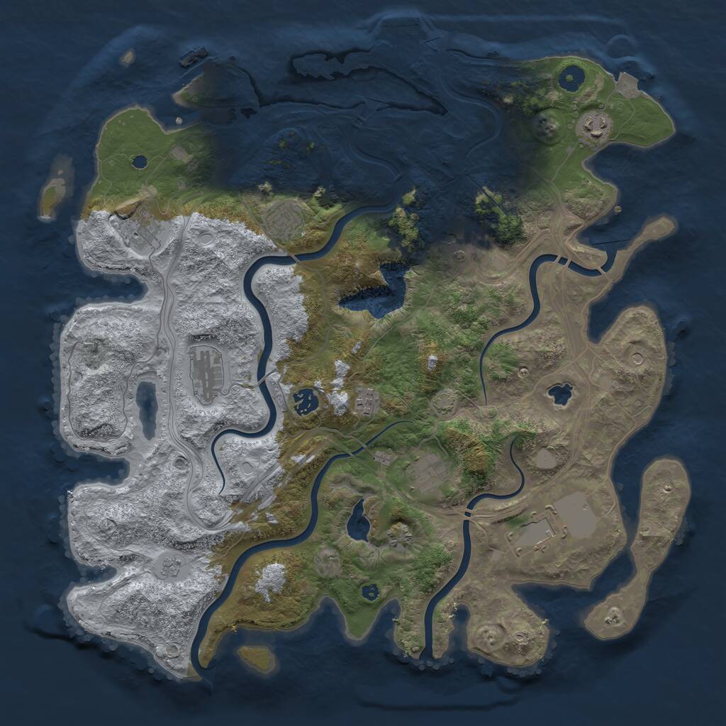 Rust Map: Procedural Map, Size: 4250, Seed: 994998390, 15 Monuments