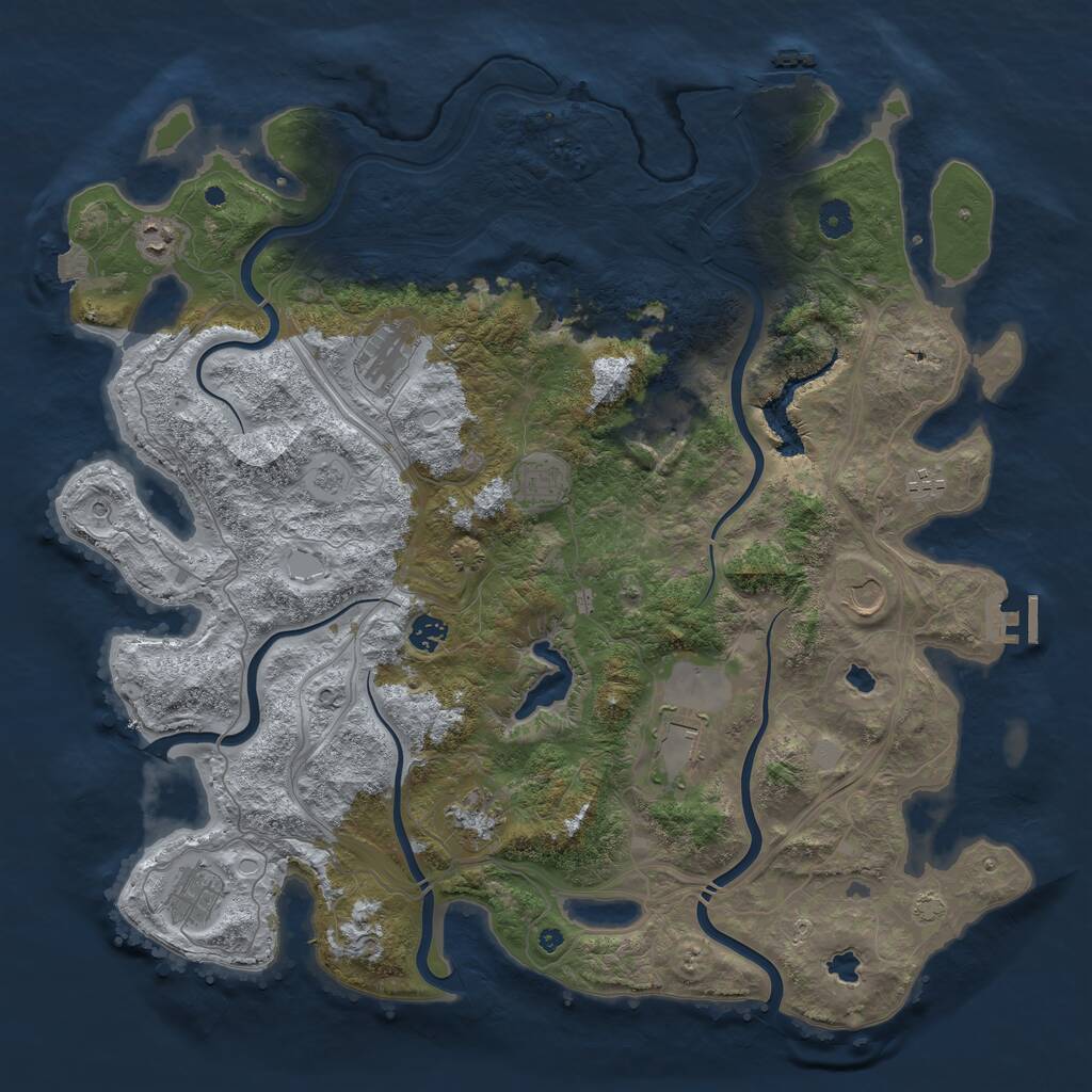 Rust Map: Procedural Map, Size: 4500, Seed: 1745850746, 16 Monuments