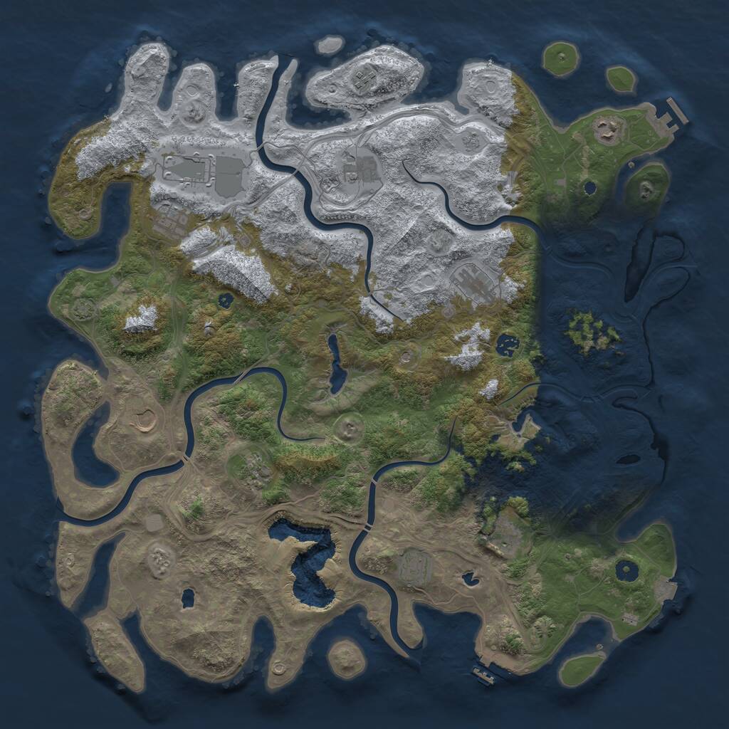 Rust Map: Procedural Map, Size: 4800, Seed: 23423523, 17 Monuments