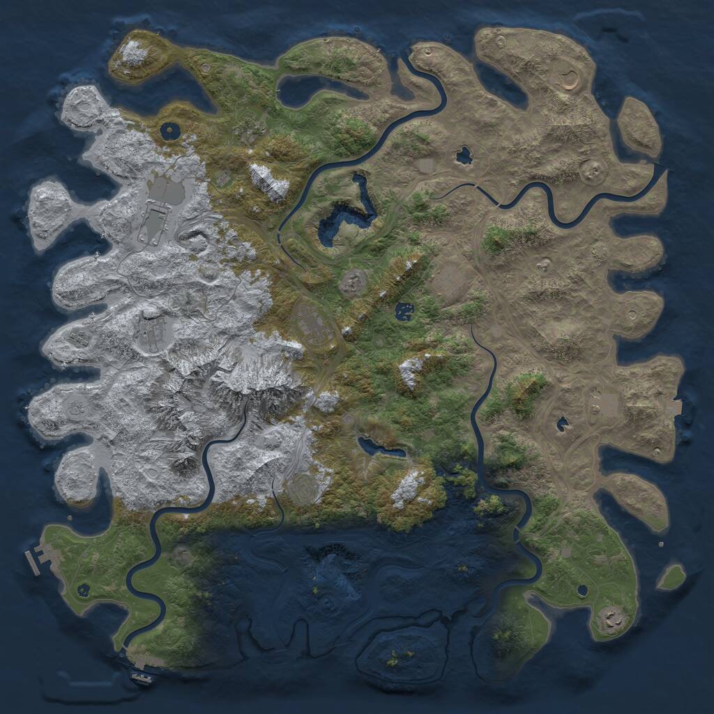 Rust Map: Procedural Map, Size: 5500, Seed: 705400449, 17 Monuments