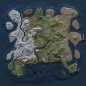 Thumbnail Rust Map: Procedural Map, Size: 3650, Seed: 328245, 14 Monuments