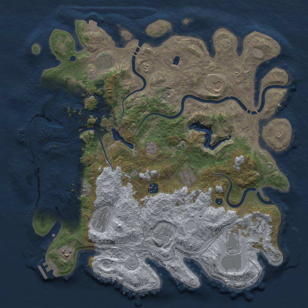 Rust Map: Procedural Map, Size: 4250, Seed: 1532321219, 16 Monuments