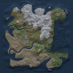 Thumbnail Rust Map: Procedural Map, Size: 3500, Seed: 1638970846, 15 Monuments