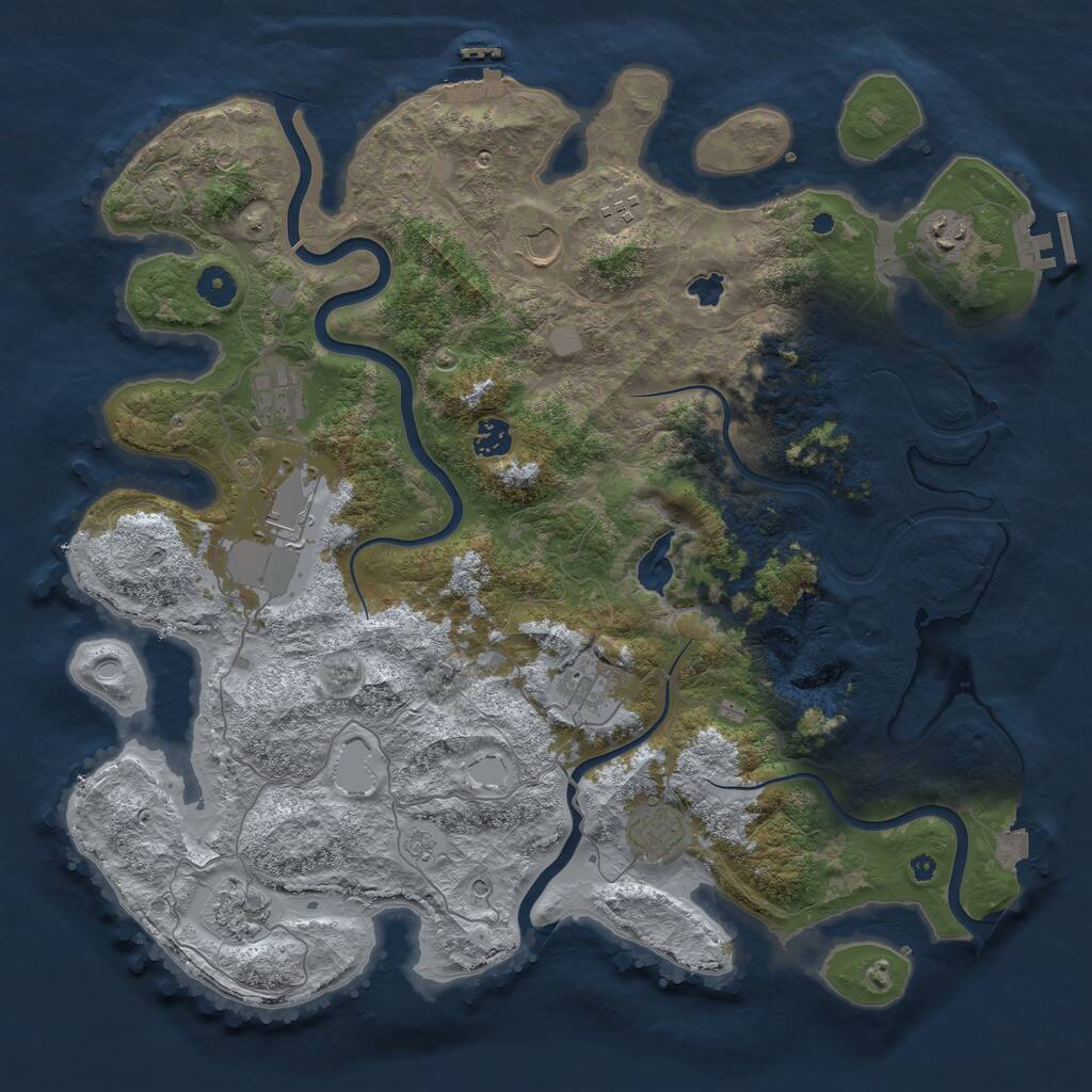 Rust Map: Procedural Map, Size: 4200, Seed: 1431228680, 15 Monuments