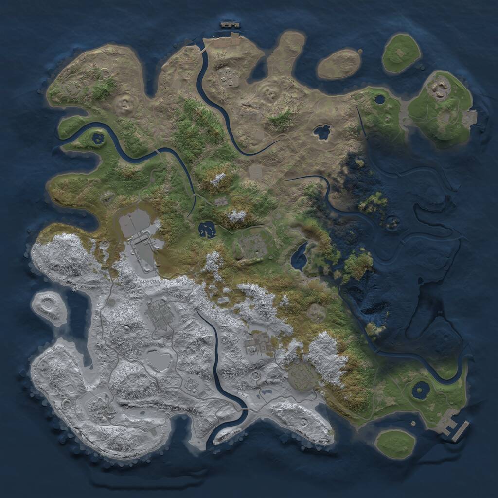 Rust Map: Procedural Map, Size: 4200, Seed: 1431228680, 15 Monuments