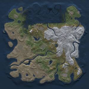 Thumbnail Rust Map: Procedural Map, Size: 4500, Seed: 1915552550, 16 Monuments