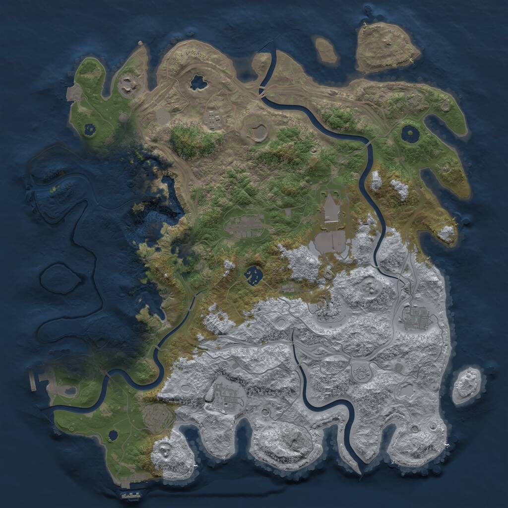 Rust Map: Procedural Map, Size: 4250, Seed: 234641554, 16 Monuments