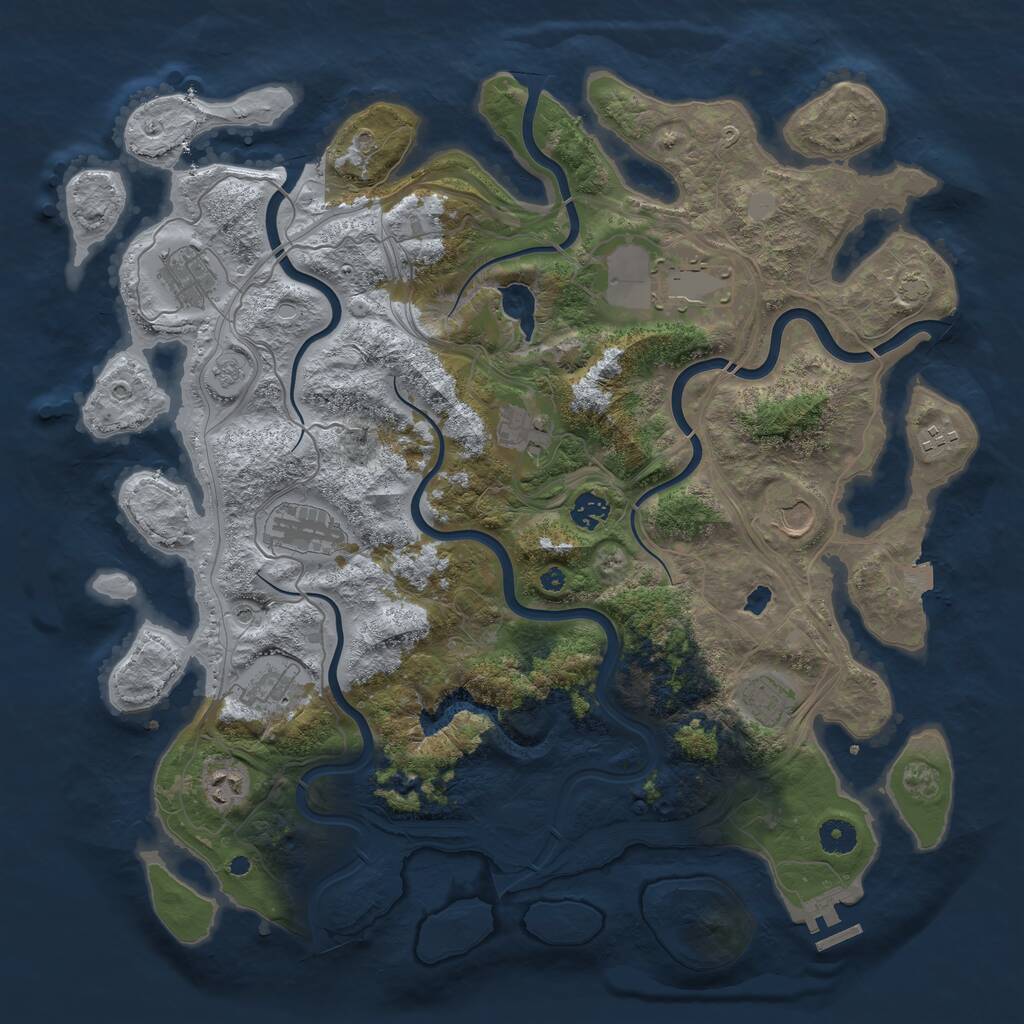 Rust Map: Procedural Map, Size: 4250, Seed: 1380010901, 15 Monuments