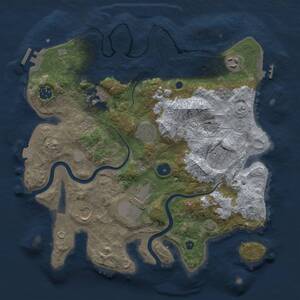 Thumbnail Rust Map: Procedural Map, Size: 3500, Seed: 53285649, 14 Monuments