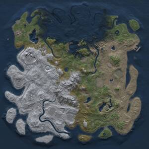 Thumbnail Rust Map: Procedural Map, Size: 5000, Seed: 597776288, 17 Monuments