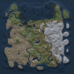 Thumbnail Rust Map: Procedural Map, Size: 4500, Seed: 114114, 16 Monuments