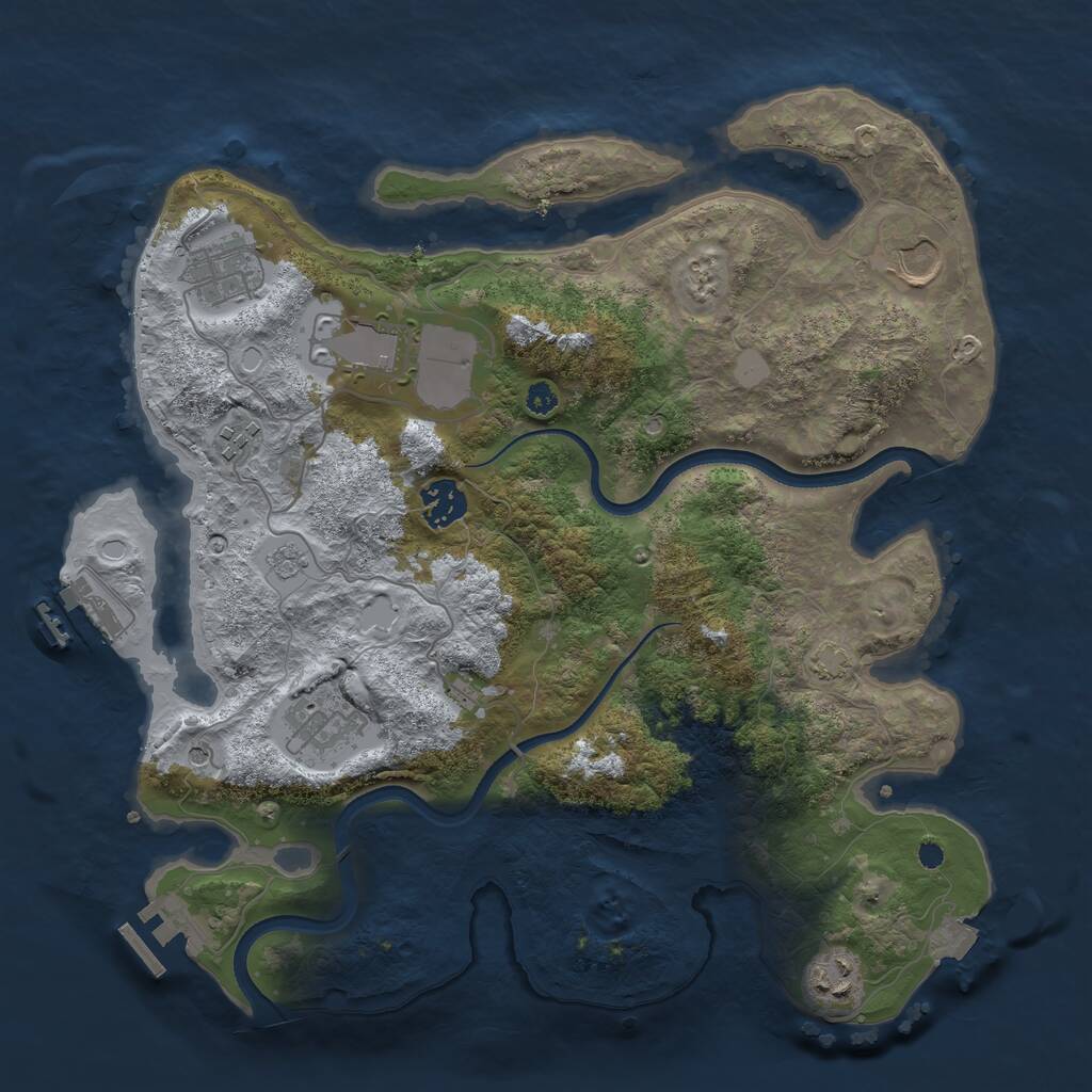 Rust Map: Procedural Map, Size: 3500, Seed: 686157766, 13 Monuments