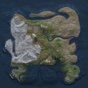 Thumbnail Rust Map: Procedural Map, Size: 3500, Seed: 686157766, 13 Monuments