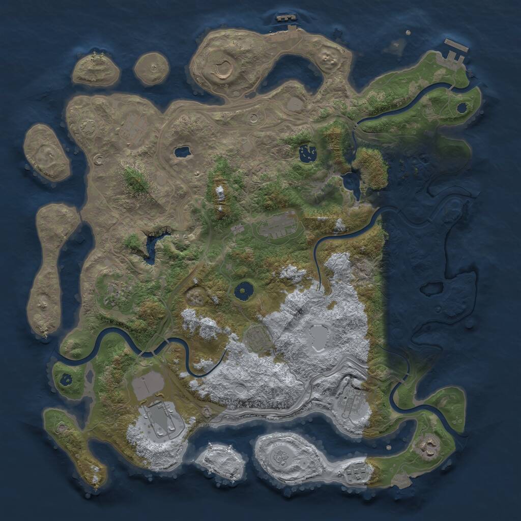 Rust Map: Procedural Map, Size: 4250, Seed: 1385309800, 16 Monuments
