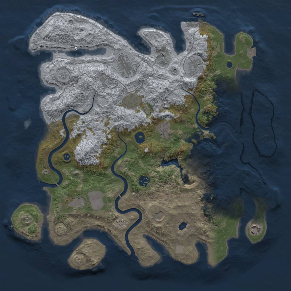 Rust Map: Procedural Map, Size: 4000, Seed: 123666, 15 Monuments